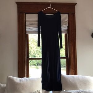Navy blue jersey maxi dress